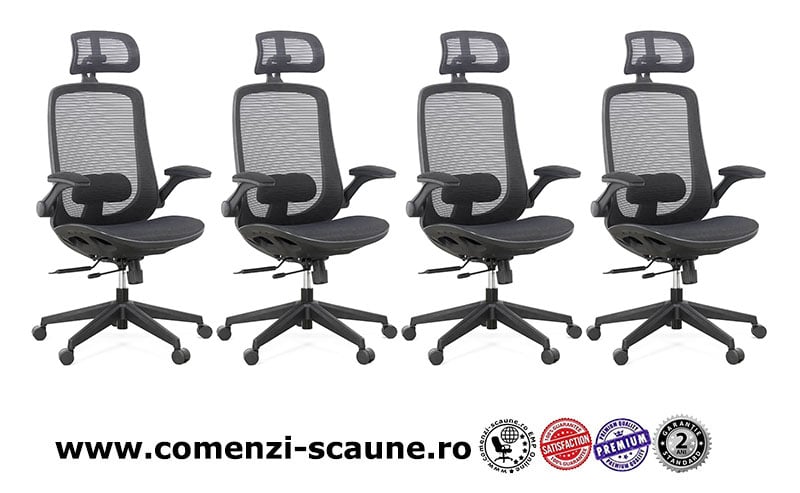 Scaun de birou cu brațe rabatabile SYYT 9509 negru